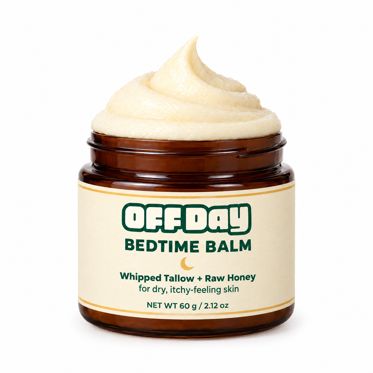 OFF DAY Bedtime Balm, whipped tallow and raw honey, front