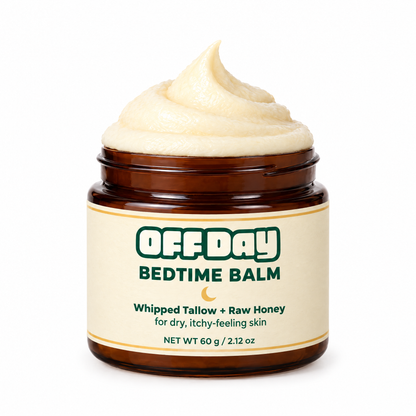 OFF DAY Bedtime Balm, whipped tallow and raw honey, front