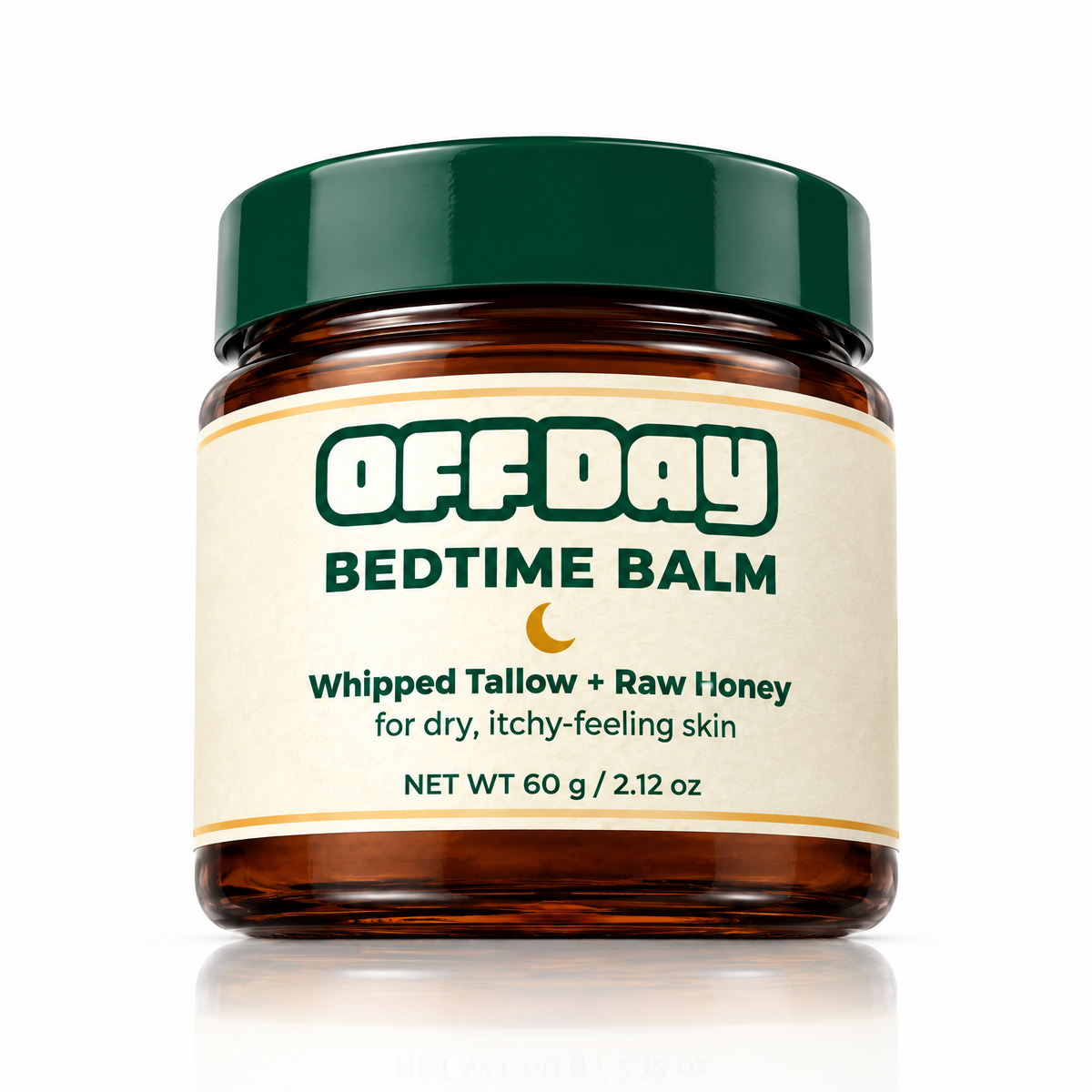 Bedtime Balm jar with forest green lid