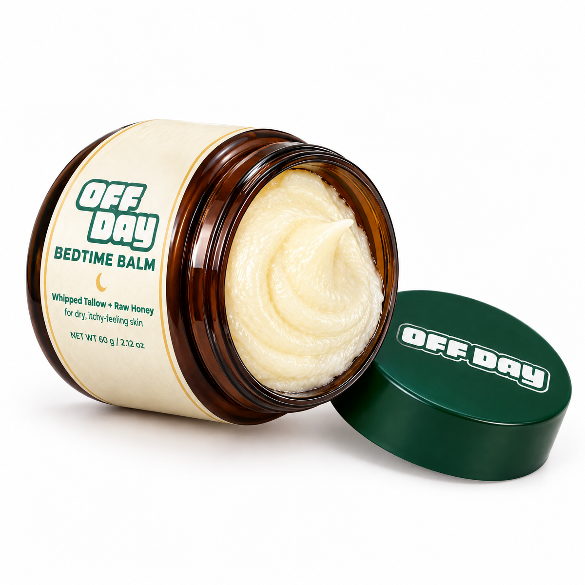 Bedtime Balm jar on its side