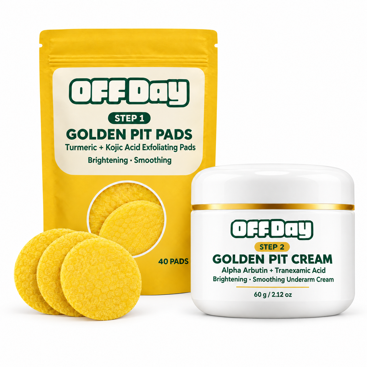 OFF DAY Golden Pit Kit: pads + brightening cream