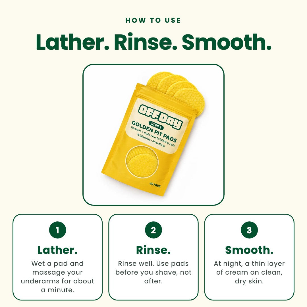 How to use: lather, rinse, smooth